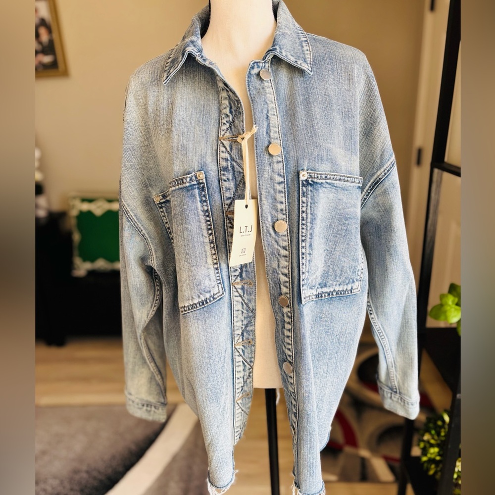 Women's Blue Denim Jacket by L.T.J. Size M/L. Retail $108